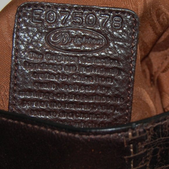 BRIGHTON Women's Black/Brown Leather Shoulder Bag - Picture 14 of 15